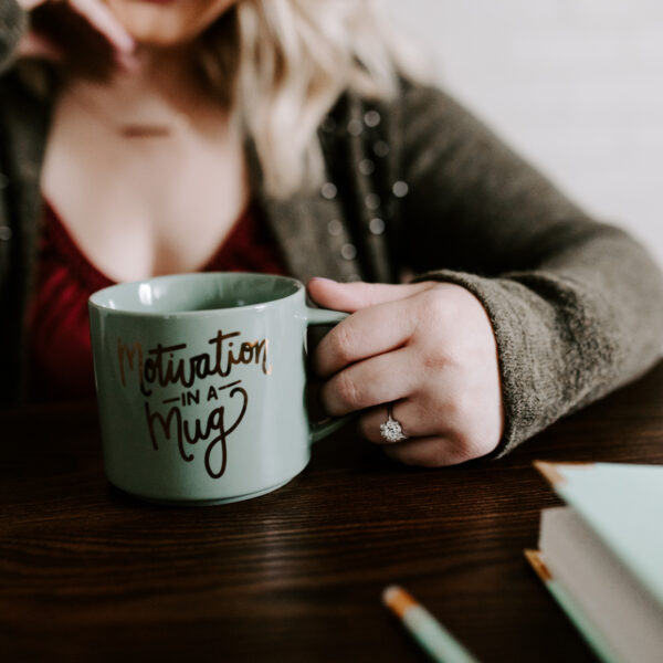 Close up of coffee mug for outsourcing tasks.